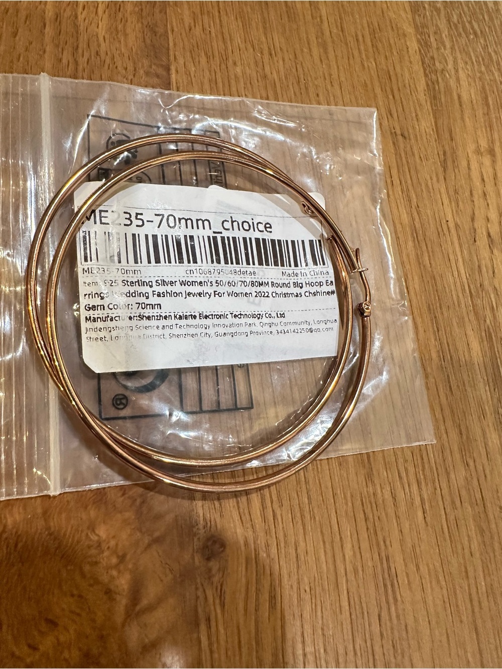 Rose Gold-Tone Large Hoop Earrings - Double Pair